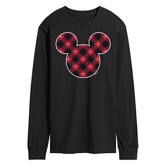 Disney's Men's Mickey Mouse Silhouette Plaid Fill