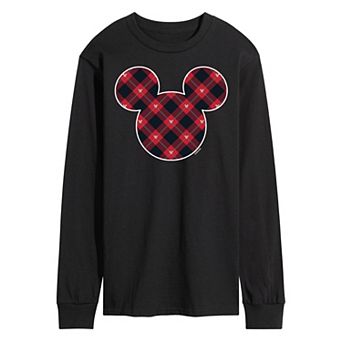 Disney's Men's Mickey Mouse Silhouette Plaid Fill