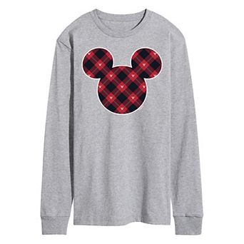 Disney's Men's Mickey Mouse Silhouette Plaid Fill