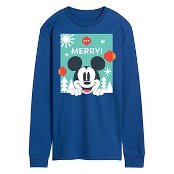 Disney's Men's Mickey Mouse Get Merry Long-sleeved Tee