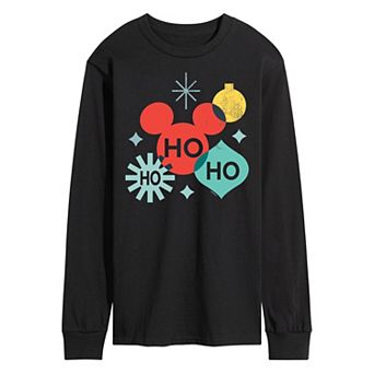 Disney's Men's Holiday Ho Ho Ho Shapes Long-sleeved Tee