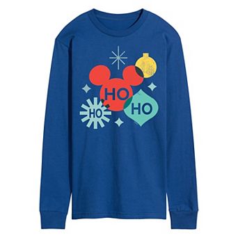 Disney's Men's Holiday Ho Ho Ho Shapes Long-sleeved Tee