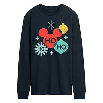 Disney's Men's Holiday Ho Ho Ho Shapes Long-sleeved Tee
