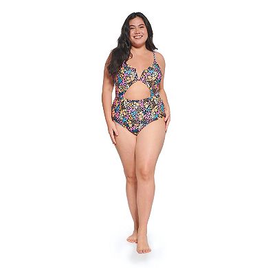 Juniors' Plus Size Ninety-Nine° V-Wire One-Piece Swimsuit