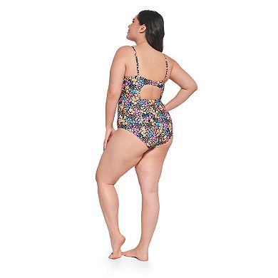 Juniors' Plus Size Ninety-Nine° V-Wire One-Piece Swimsuit