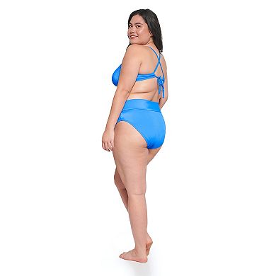 Juniors' Plus Size Ninety-Nine° Shirred Swim Bikini Top