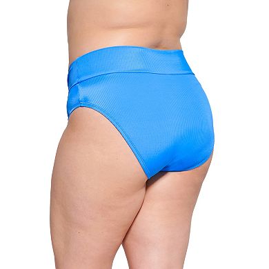 Juniors' Plus Size Ninety-Nine° Ruched High-Waisted Swim Bottoms