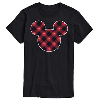 Disney's Mickey Mouse Men's Silhouette Plaid Fill Graphic Tee
