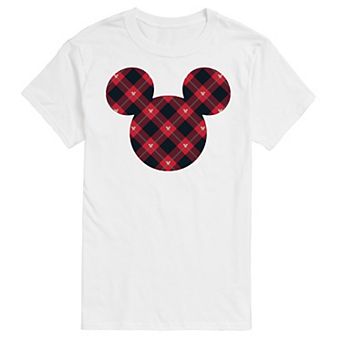 Disney's Mickey Mouse Men's Silhouette Plaid Fill Graphic Tee