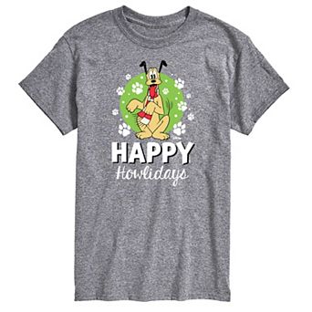 Disney's Mickey Mouse & Friends Pluto Men's Happy Howlidays Graphic Tee