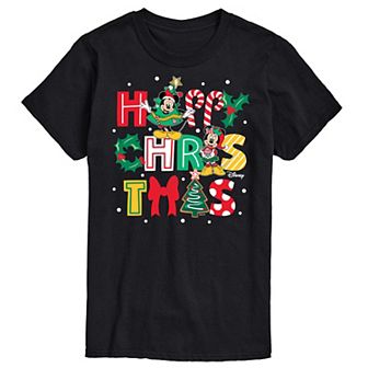 Disney's Mickey & Minnie Mouse Men's Happy Christmas Icons Graphic Tee