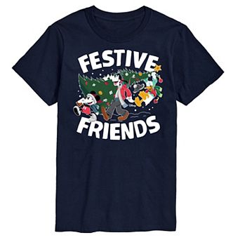 Disney's Mickey Mouse & Friends Men's Festive Friends Graphic Tee