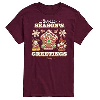Disney's Mickey & Minnie Mouse Men's Sweet Seasons Greetings Graphic Tee
