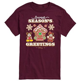 Disney's Mickey & Minnie Mouse Men's Sweet Seasons Greetings Graphic Tee
