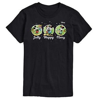 Disney's Mickey & Minnie Mouse Men's Jolly Happy Merry Graphic Tee