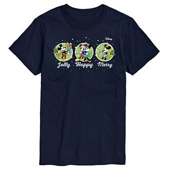 Disney's Mickey & Minnie Mouse Men's Jolly Happy Merry Graphic Tee