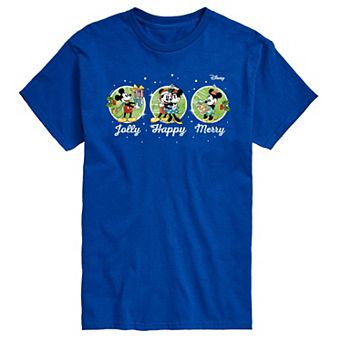 Disney's Mickey & Minnie Mouse Men's Jolly Happy Merry Graphic Tee