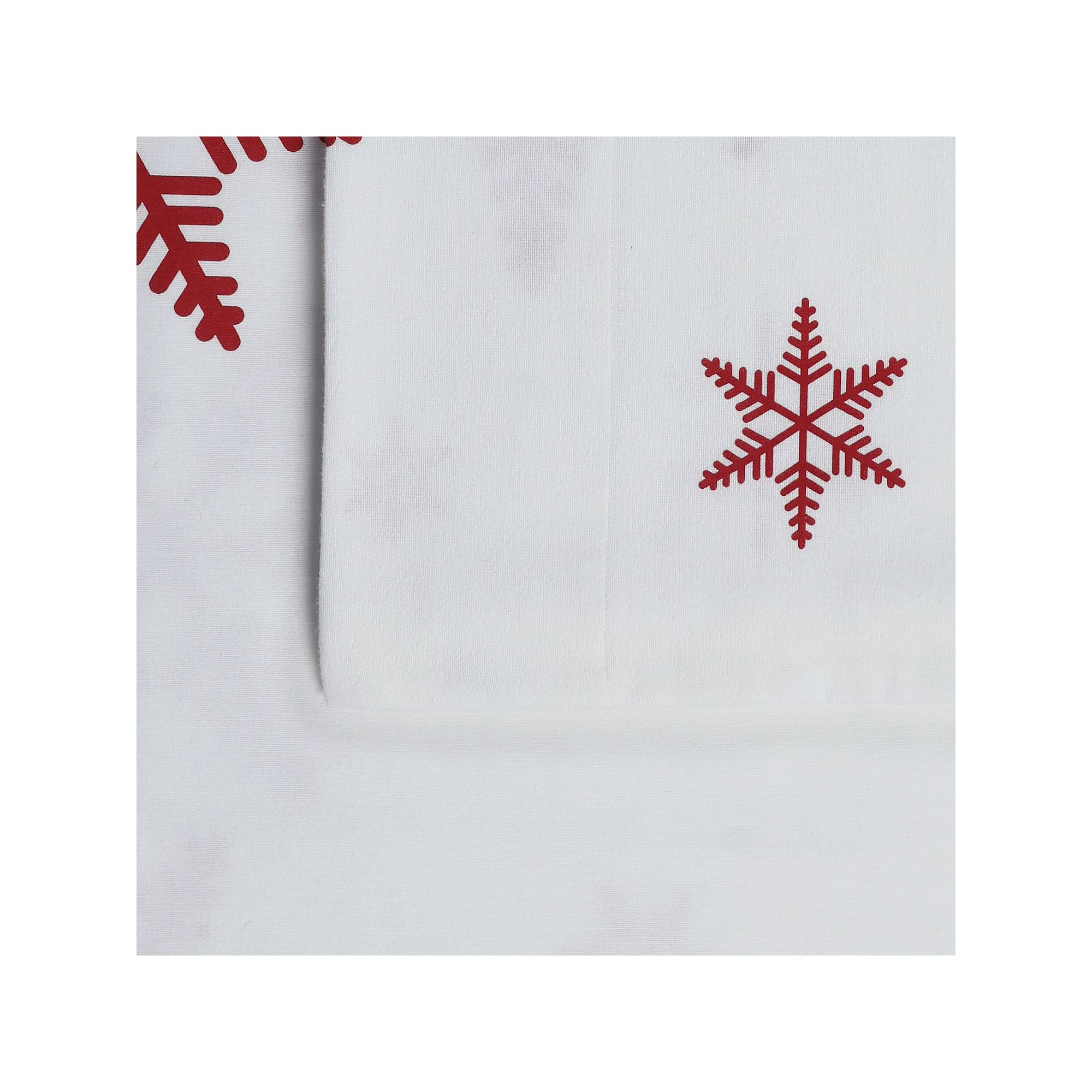 Tribeca Living Flannel Extra Deep Pocket Sheet Set or Pillowcases, Red Snow