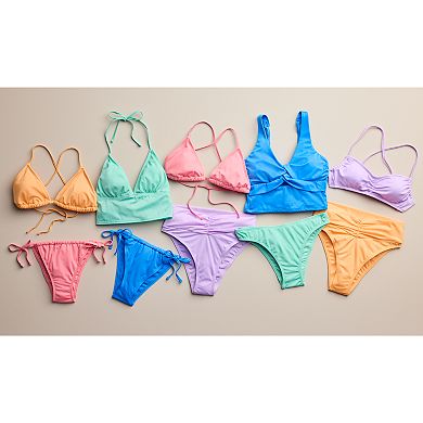 Juniors' Ninety-Nine° Shirred Swim Bikini Top