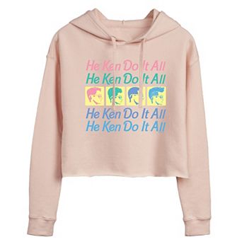 Juniors' Barbie He Ken Do It All Cropped Graphic Hoodie