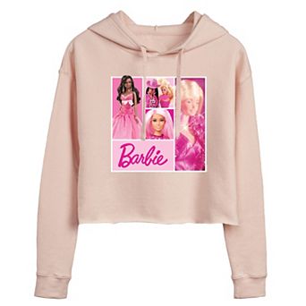 Juniors' Barbie Grid Cropped Graphic Hoodie