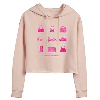 Juniors' Barbie Sold Separately Cropped Graphic Hoodie