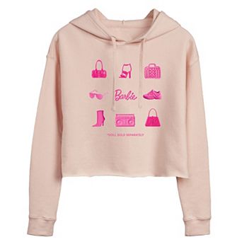 Juniors' Barbie Sold Separately Cropped Graphic Hoodie