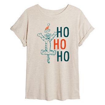 Disney's Winnie The Pooh Women's Ho Ho Ho Oversized Tee