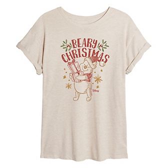 Disney's Winnie The Pooh Women's Beary Christmas Tee