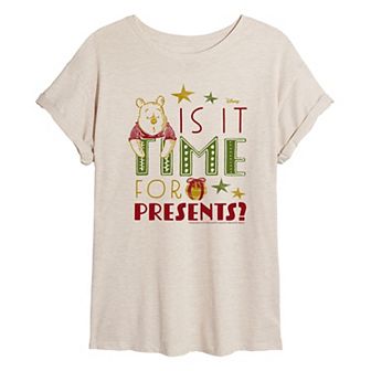 Disney's Winnie The Pooh Women's Time For Presents Tee