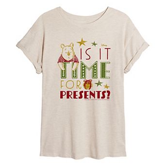 Disney's Winnie The Pooh Women's Time For Presents Tee