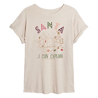 Disney's Winnie The Pooh Women's Santa I Can Explain Tee