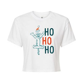 Disney's Winnie The Pooh Women's Ho Ho Ho Cropped Tee