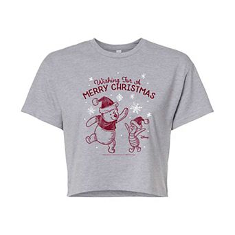 Disney's Winnie The Pooh Women's Merry Christmas Tee