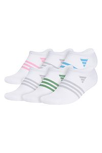Image of Adidas Women s Superlite 3.0 No Show Socks  Grey/Black/White  6 Pack