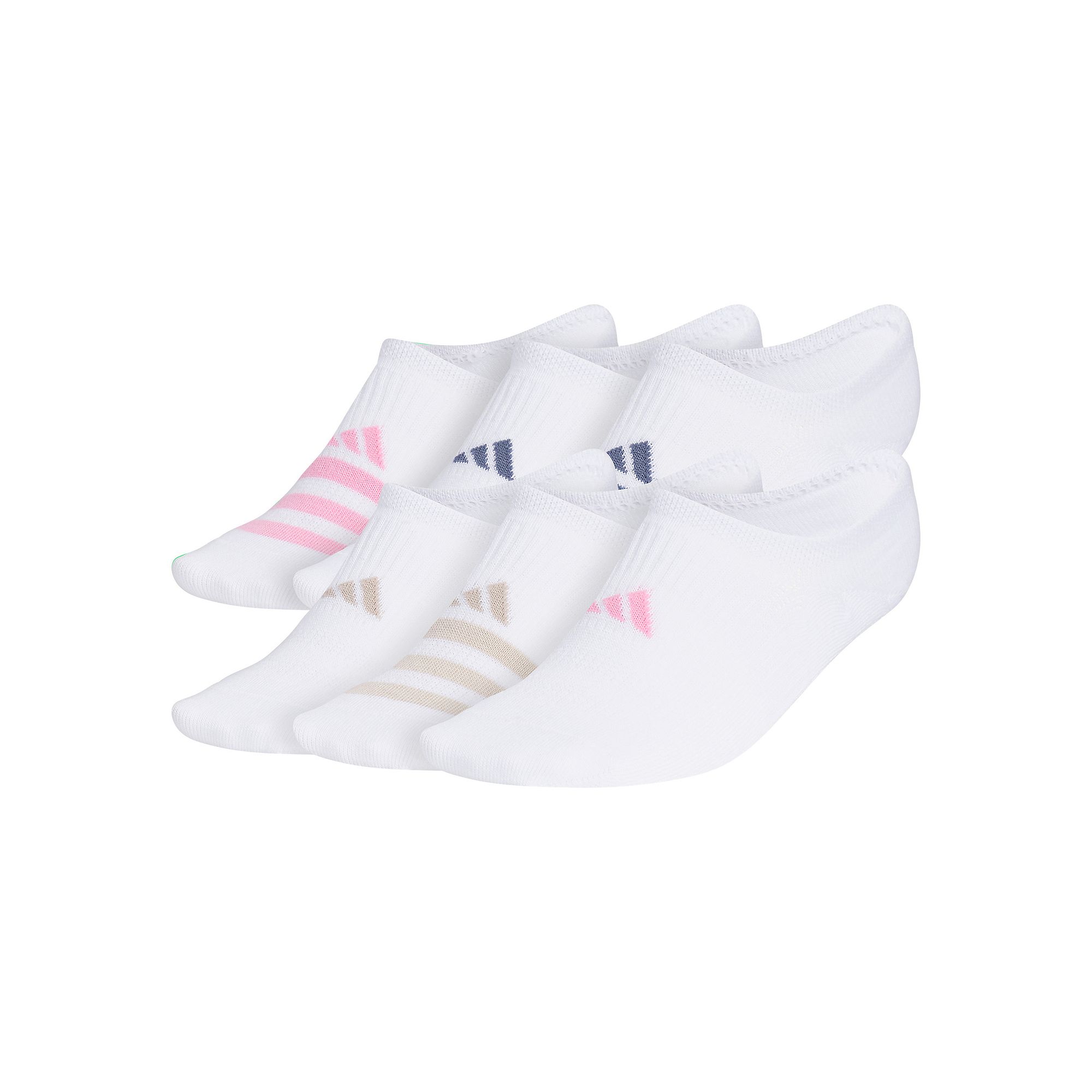 Womens adidas Superlite 3.0 6-Pack Super No Show Socks, Size: 5-10, Pink  