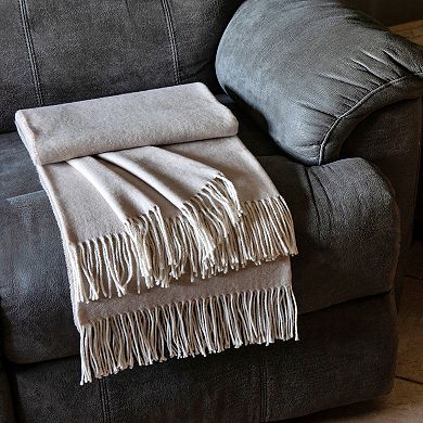 Discover Europe Herringbone with Fringe Brushed Cotton Throw