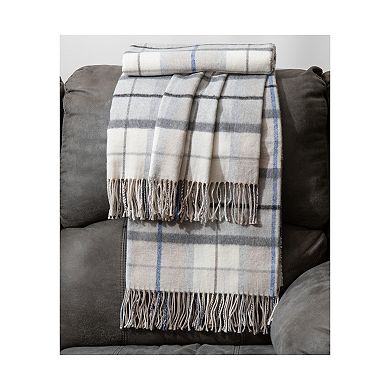 Discover Europe Italian Brushed Plaid Throw With Fringe