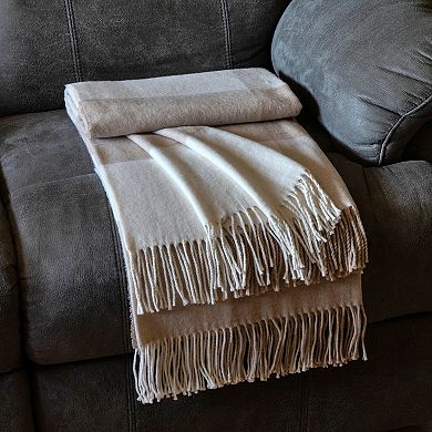 Discover Europe - Made in Italy La Limonaia Tessuti Neutral Buffalo Plaid Throw