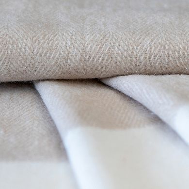 Discover Europe - Made in Italy La Limonaia Tessuti Neutral Buffalo Plaid Throw
