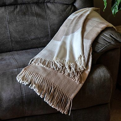 Discover Europe - Made in Italy La Limonaia Tessuti Neutral Buffalo Plaid Throw