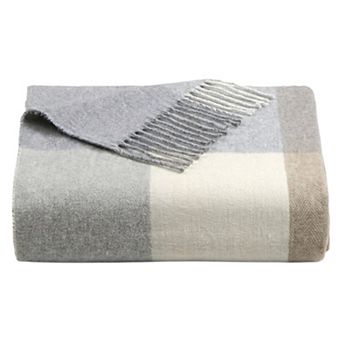 Discover Europe - Made in Italy La Limonaia Tessuti Neutral Buffalo Plaid Throw