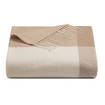 Discover Europe - Made in Italy La Limonaia Tessuti Neutral Buffalo Plaid Throw