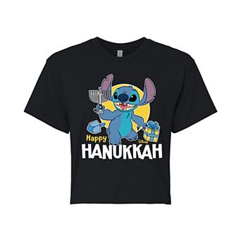 Disney's Lilo & Stitch Junior's Happy Hanukkah Cropped Tee