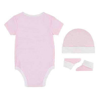 Newborn Baby Nike Swoosh Logo 3-Piece Bodysuit Hat Booties Set