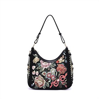 Mellow World Flower Shop Beaded Hobo Bag