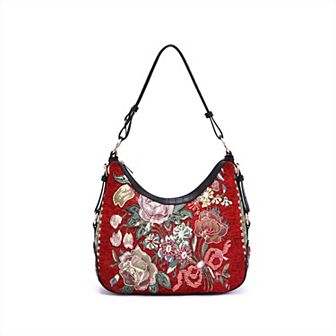 Mellow World Flower Shop Beaded Hobo Bag