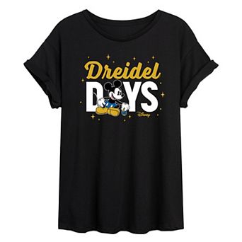Disney's Mickey Mouse Juniors' Dreidel Days Hanukkah Oversized Tee