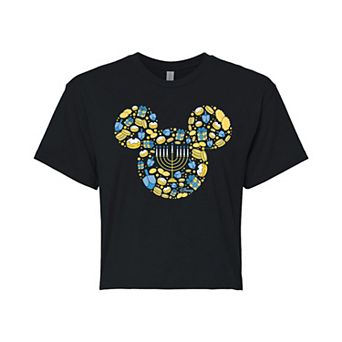 Disney's Mickey Mouse Juniors' Hanukkah Cropped Tee