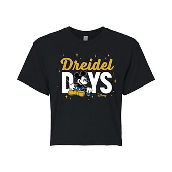 Disney's Mickey Mouse Juniors' Dreidel Days Hanukkah Cropped Tee